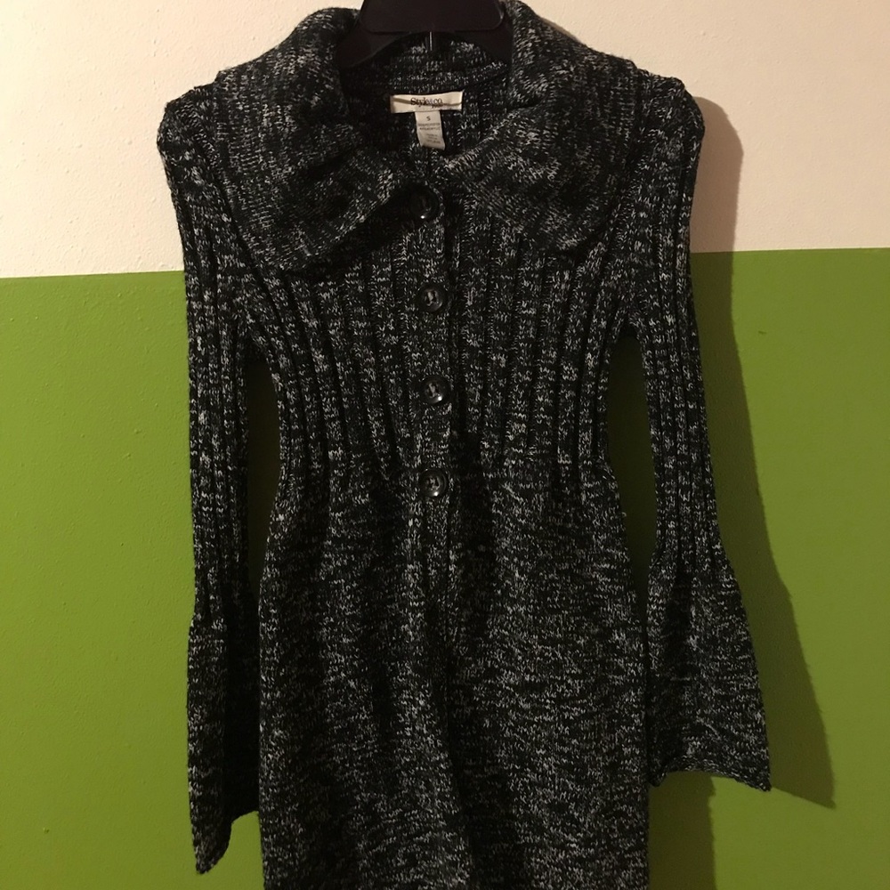Black/ Gray / white pea coat size s petite
